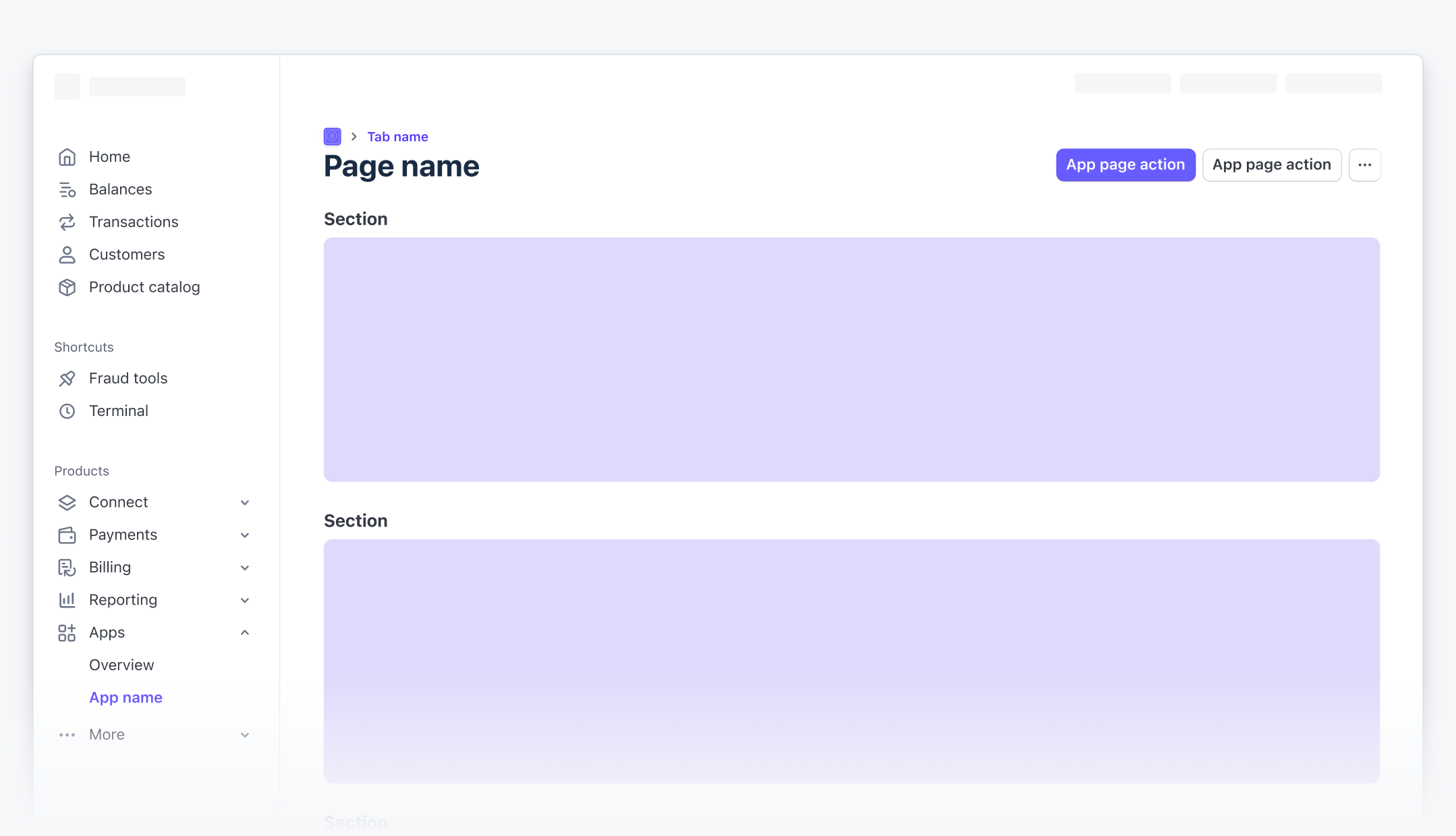 Full-page app detail view