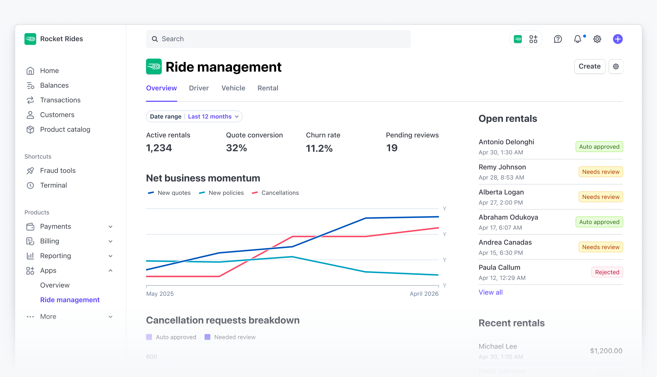 Full-page app example