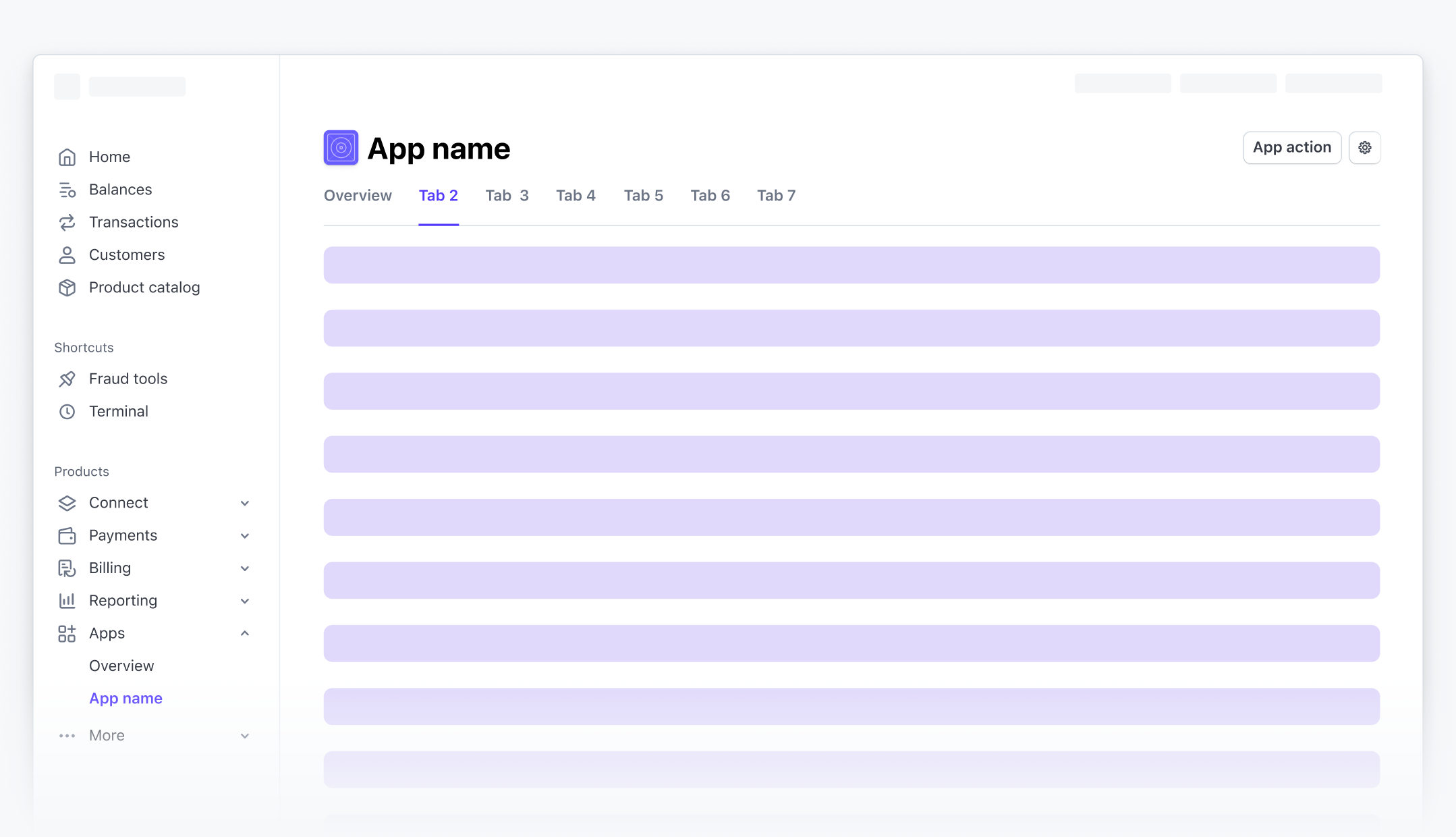 Full-page app list